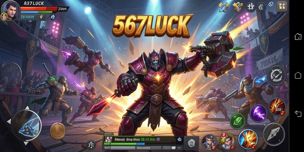 Screenshot utama 567LUCK menampilkan intensitas pertempuran Battle Royale