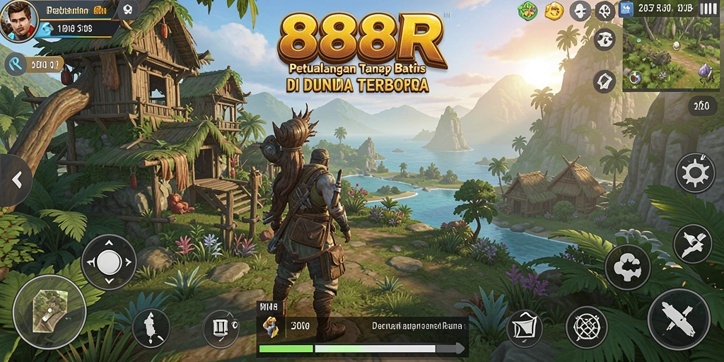 Tampilan gameplay 888R yang menakjubkan dalam dunia terbuka.