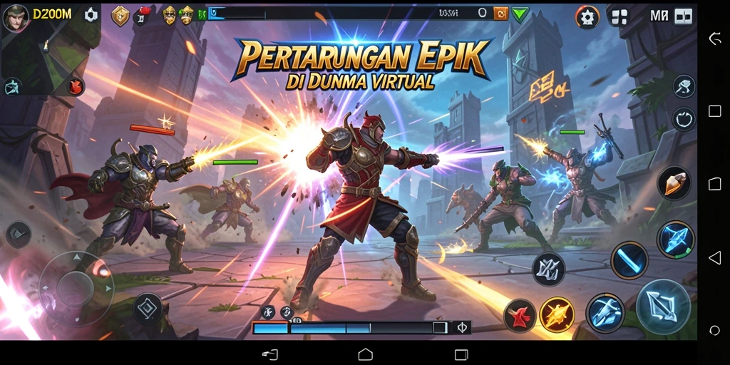 Tampilan gameplay D200M dengan aksi pertarungan yang seru