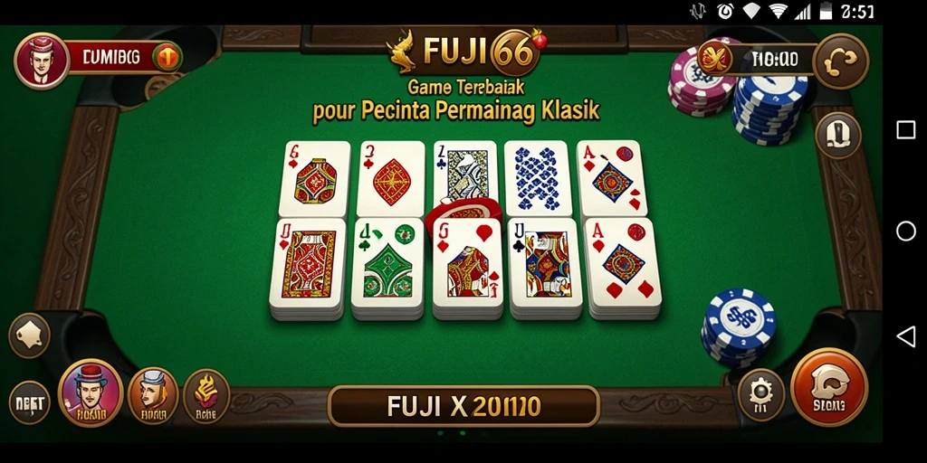 Tampilan gameplay mendebarkan dari FUJI66 dalam permainan domino.