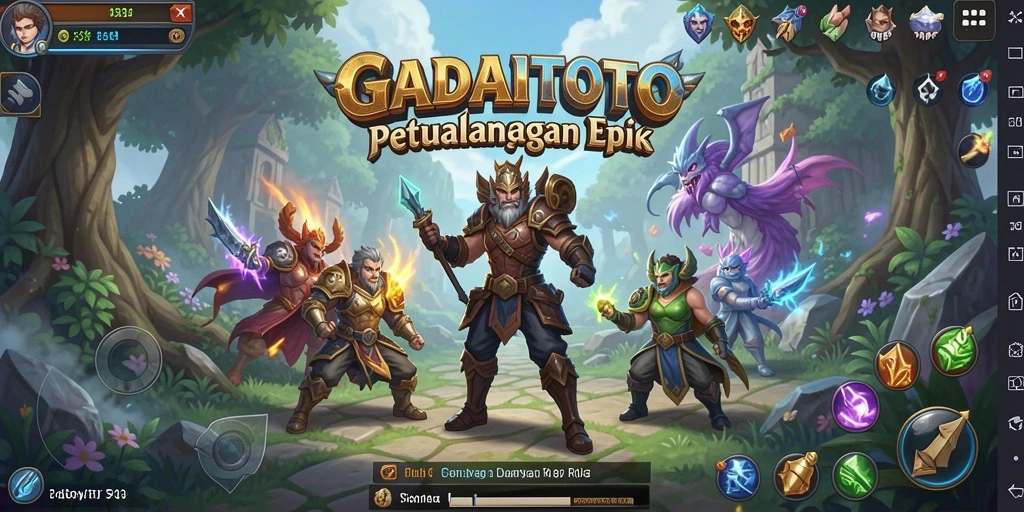 Tangkapan layar GADAITOTO menampilkan pertarungan seru dalam dunia RPG.